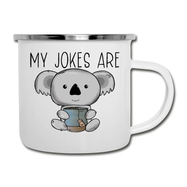 My Jokes Are Koala Tea Camper Mug - white