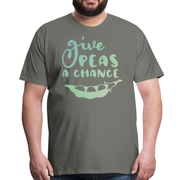 Give Peas a Chance Pun Men's Premium T-Shirt - asphalt gray