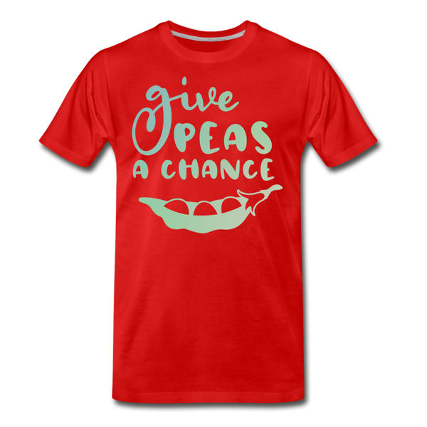 Give Peas a Chance Pun Men's Premium T-Shirt - red