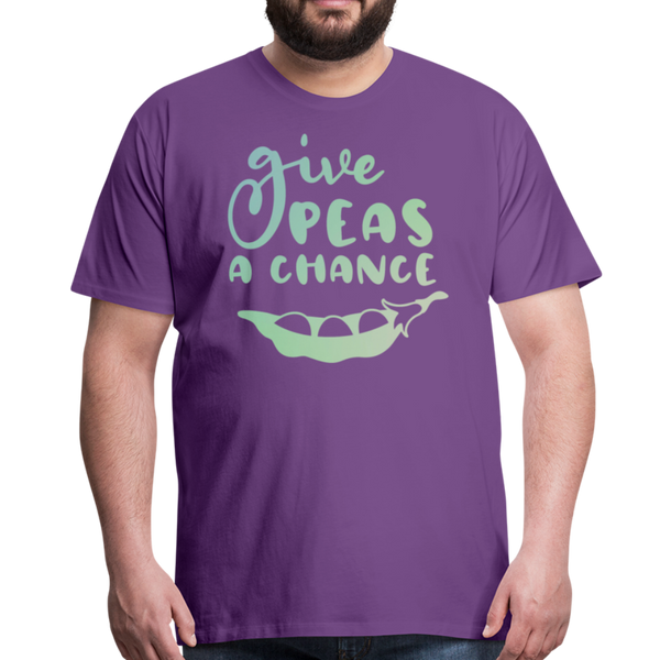 Give Peas a Chance Pun Men's Premium T-Shirt - purple
