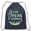 Give Peas a Chance Pun Cotton Drawstring Bag