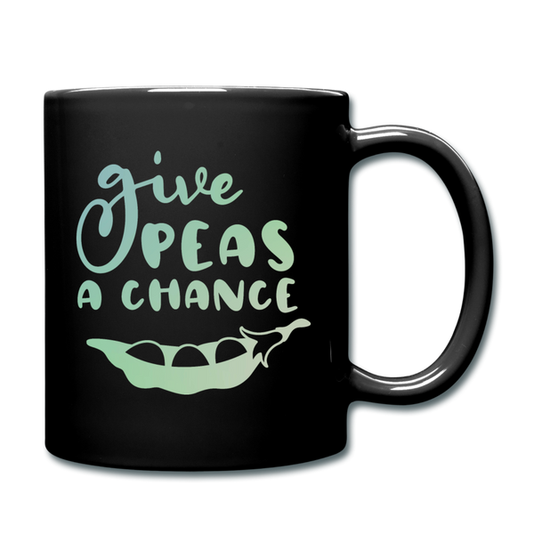 Give Peas a Chance Pun Full Color Mug - black