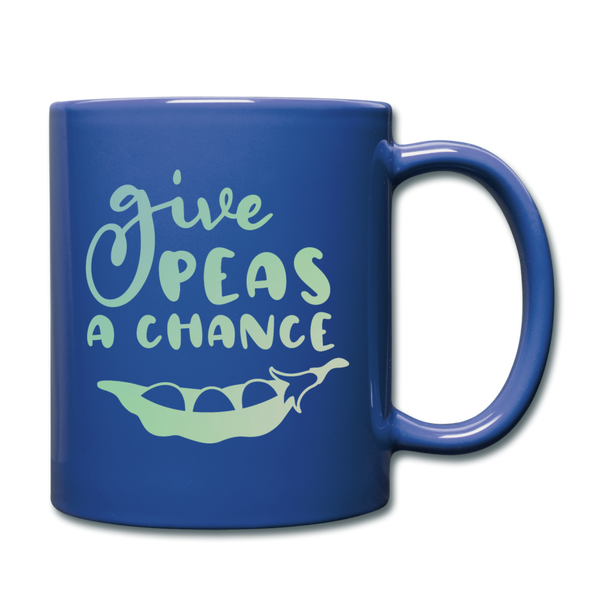 Give Peas a Chance Pun Full Color Mug - royal blue