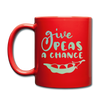 Give Peas a Chance Pun Full Color Mug - red