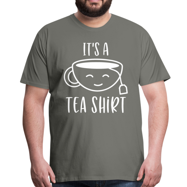 It's a Tea Shirt Pun Men's Premium T-Shirt - asphalt gray