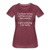 I Either Drink Coffee or Say Bad Words Women’s Premium T-Shirt - heather burgundy