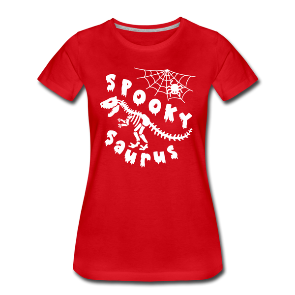 Spooky Saurus Dinosaur Halloween Women’s Premium T-Shirt - red