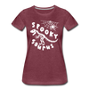 Spooky Saurus Dinosaur Halloween Women’s Premium T-Shirt - heather burgundy