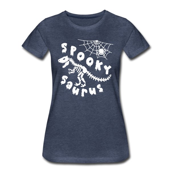 Spooky Saurus Dinosaur Halloween Women’s Premium T-Shirt - heather blue