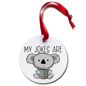 Koala Tea Dad Joke Holiday Ornament