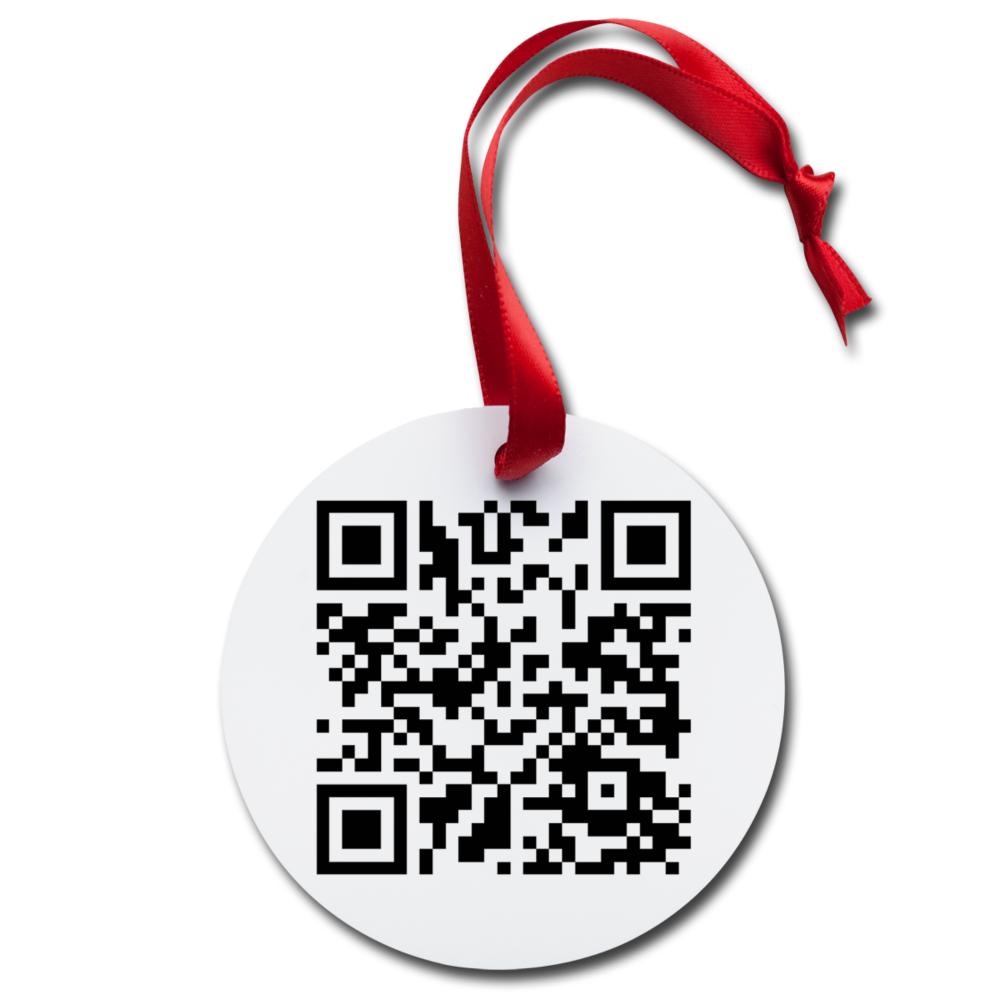 Dad Joke Rick Roll QR Code Funny Holiday Ornament