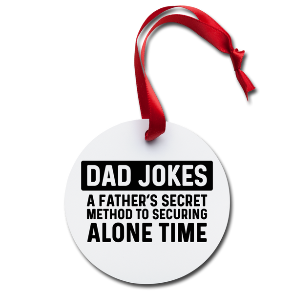 Funny Dad Jokes Holiday Ornament - white