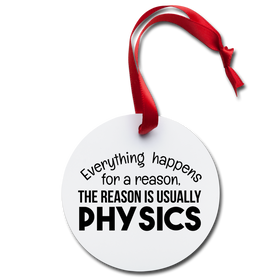 Everything Happens for a Reason Physics Pun Holiday Ornament