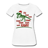 Dinosaur Fa-Rawr Rawr T-Rex in Santa Hat Christmas Women’s Premium T-Shirt - white