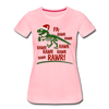 Dinosaur Fa-Rawr Rawr T-Rex in Santa Hat Christmas Women’s Premium T-Shirt - pink