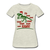 Dinosaur Fa-Rawr Rawr T-Rex in Santa Hat Christmas Women’s Premium T-Shirt - heather oatmeal