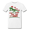 Dinosaur Fa-Rawr Rawr T-Rex in Santa Hat Christmas Men's Premium T-Shirt - white