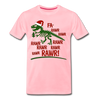 Dinosaur Fa-Rawr Rawr T-Rex in Santa Hat Christmas Men's Premium T-Shirt - pink