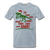 Dinosaur Fa-Rawr Rawr T-Rex in Santa Hat Christmas Men's Premium T-Shirt - heather ice blue