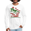 Dinosaur Fa-Rawr Rawr T-Rex in Santa Hat Christmas Men's Premium Long Sleeve T-Shirt - white
