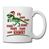 Dinosaur Fa-Rawr Rawr T-Rex in Santa Hat Christmas Coffee/Tea Mug - white