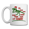 Dinosaur Fa-Rawr Rawr T-Rex in Santa Hat Christmas Coffee/Tea Mug - white