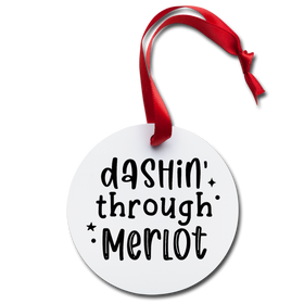 Dashin' Thru Merlot Wine Themed Holiday Ornament