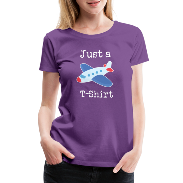 Just a Plane T-Shirt Airplane Pun Women’s Premium T-Shirt - purple
