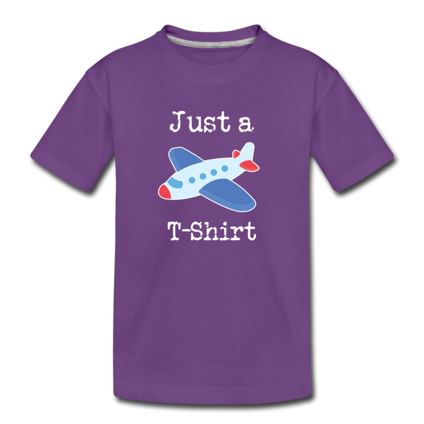 Just a Plane T-Shirt Airplane Pun Kids' Premium T-Shirt - purple
