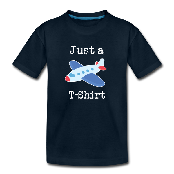 Just a Plane T-Shirt Airplane Pun Kids' Premium T-Shirt - deep navy