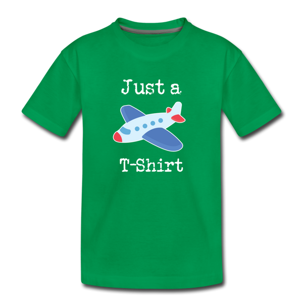 Just a Plane T-Shirt Airplane Pun Kids' Premium T-Shirt - kelly green