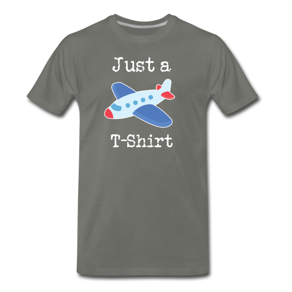 Just a Plane T-Shirt Airplane Pun Men's Premium T-Shirt - asphalt gray