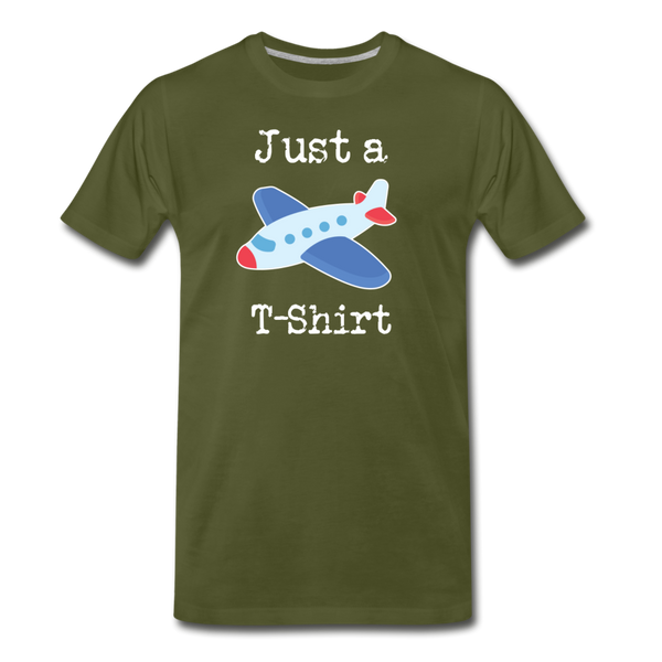Just a Plane T-Shirt Airplane Pun Men's Premium T-Shirt - olive green