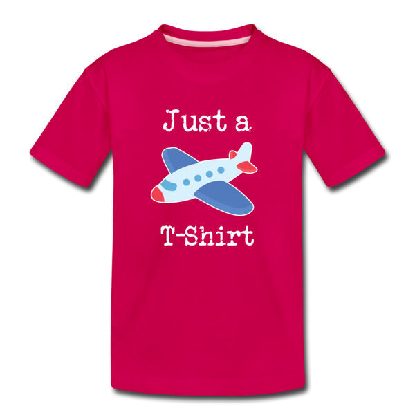 Just a Plane T-Shirt Airplane Pun Toddler Premium T-Shirt - dark pink