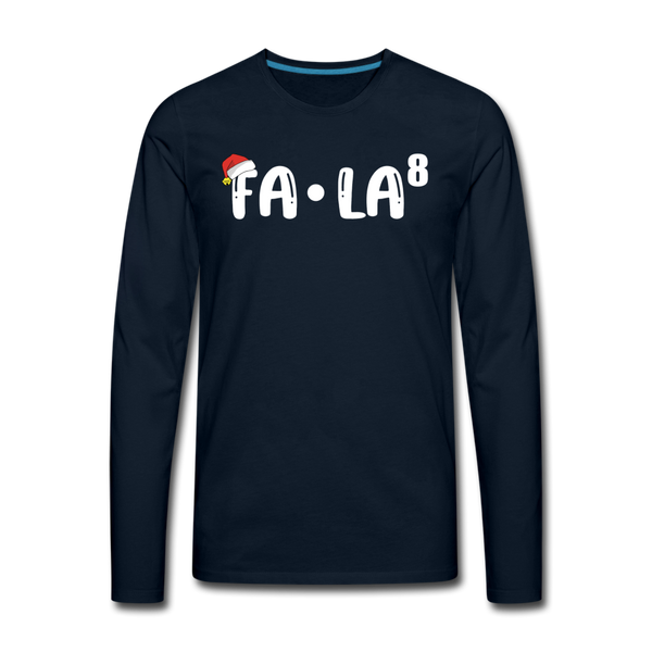 Fa-La Funny Christmas Men's Premium Long Sleeve T-Shirt - deep navy