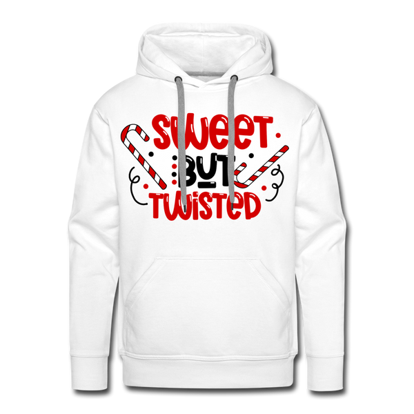 Sweet But Twisted Candy Cane Men’s Premium Hoodie - white