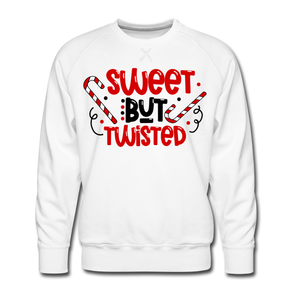 Sweet But Twisted Candy Cane Men’s Premium Sweatshirt - white