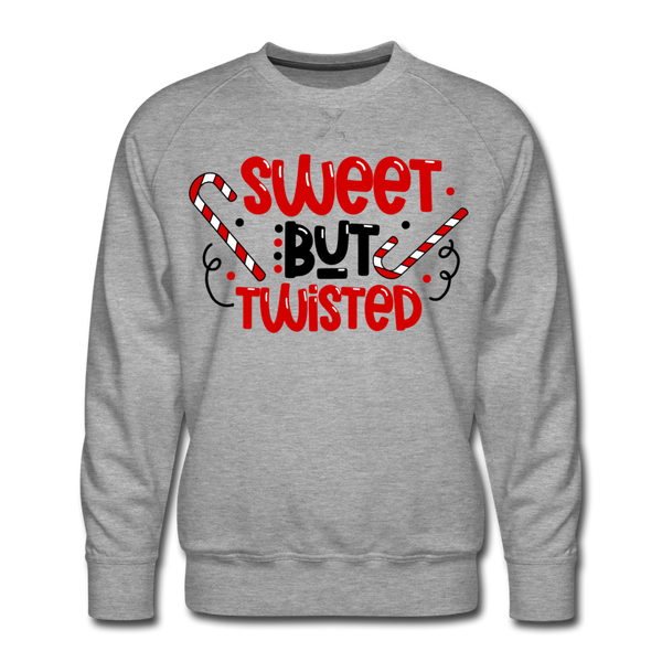 Sweet But Twisted Candy Cane Men’s Premium Sweatshirt - heather grey