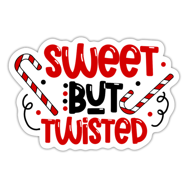 Sweet But Twisted Candy Cane Sticker - white matte