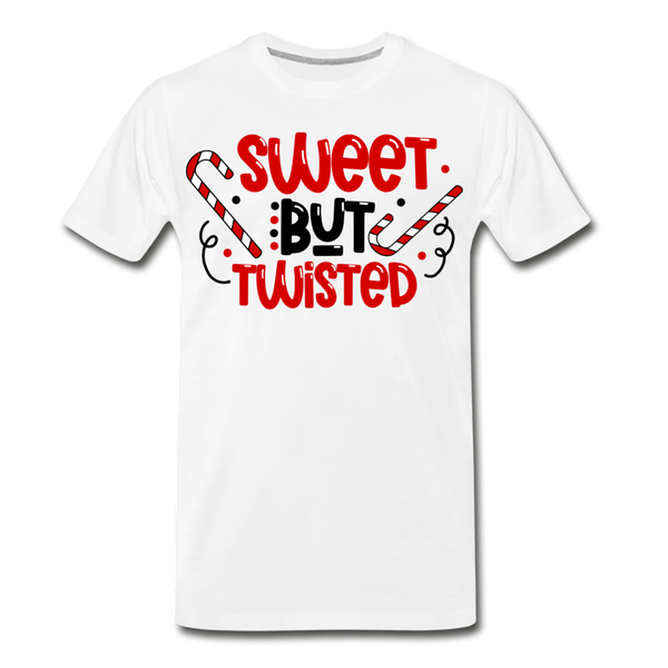 Sweet But Twisted Candy Cane Men's Premium T-Shirt - white