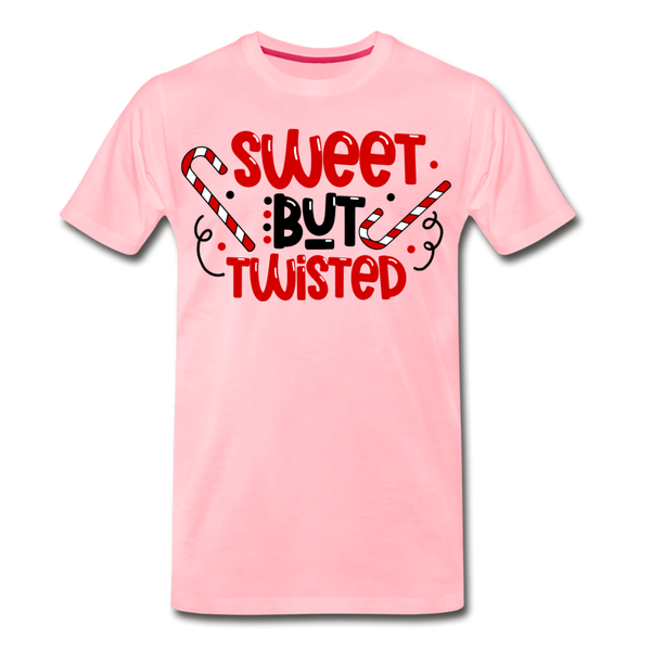 Sweet But Twisted Candy Cane Men's Premium T-Shirt - pink