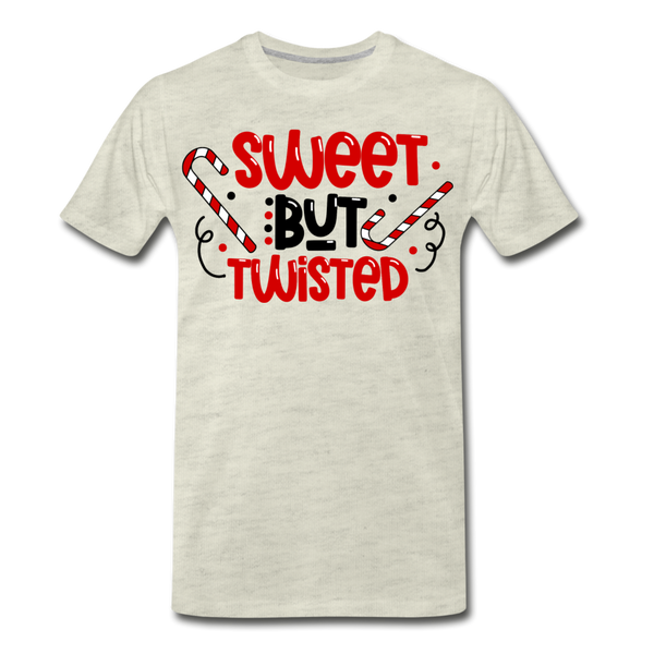 Sweet But Twisted Candy Cane Men's Premium T-Shirt - heather oatmeal