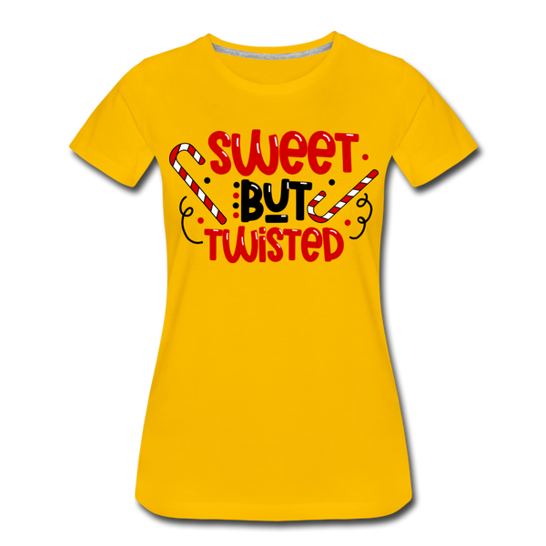 Sweet But Twisted Candy Cane Women’s Premium T-Shirt - sun yellow