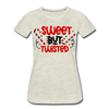 Sweet But Twisted Candy Cane Women’s Premium T-Shirt - heather oatmeal