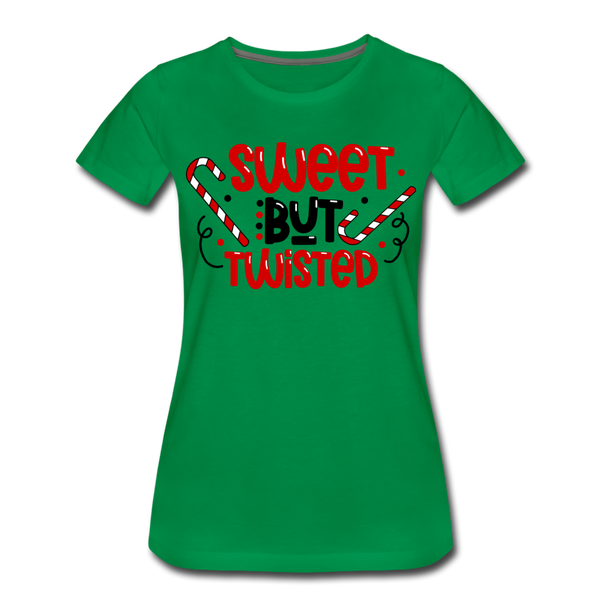Sweet But Twisted Candy Cane Women’s Premium T-Shirt - kelly green