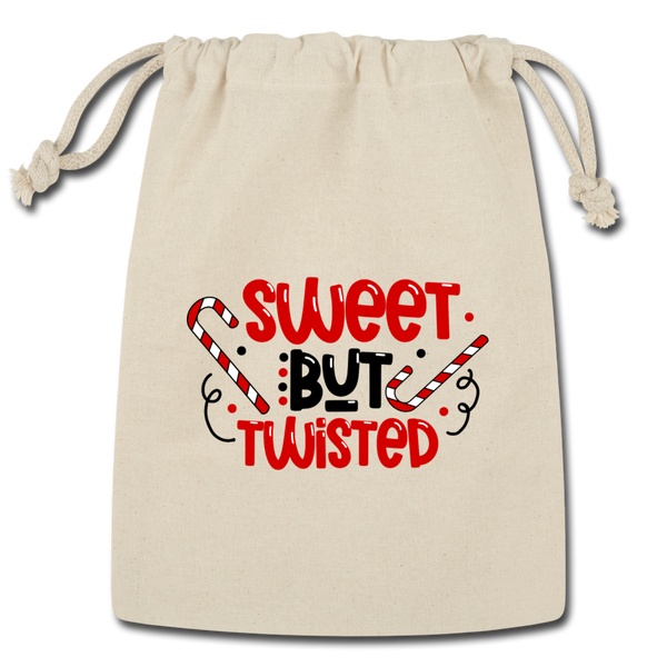 Sweet But Twisted Candy Cane Reusable Gift Bag - Natural