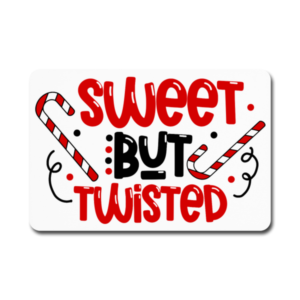Sweet But Twisted Candy Cane Rectangle Magnet - white