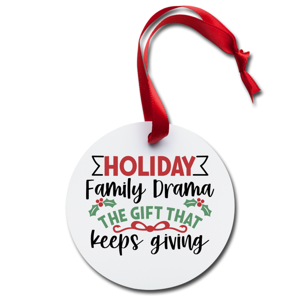 Holiday Family Drama Holiday Ornament - white