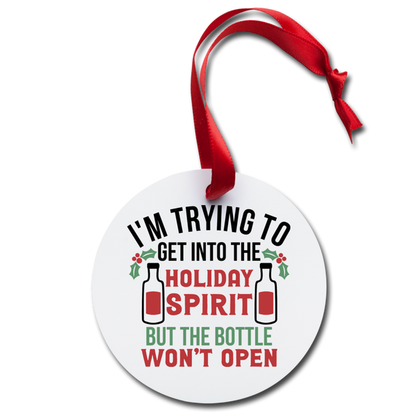 Funny Holiday Spirit Holiday Ornament - white