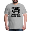 Every Butt Needs a Good Rub BBQ Men's Premium T-Shirt - heather gray